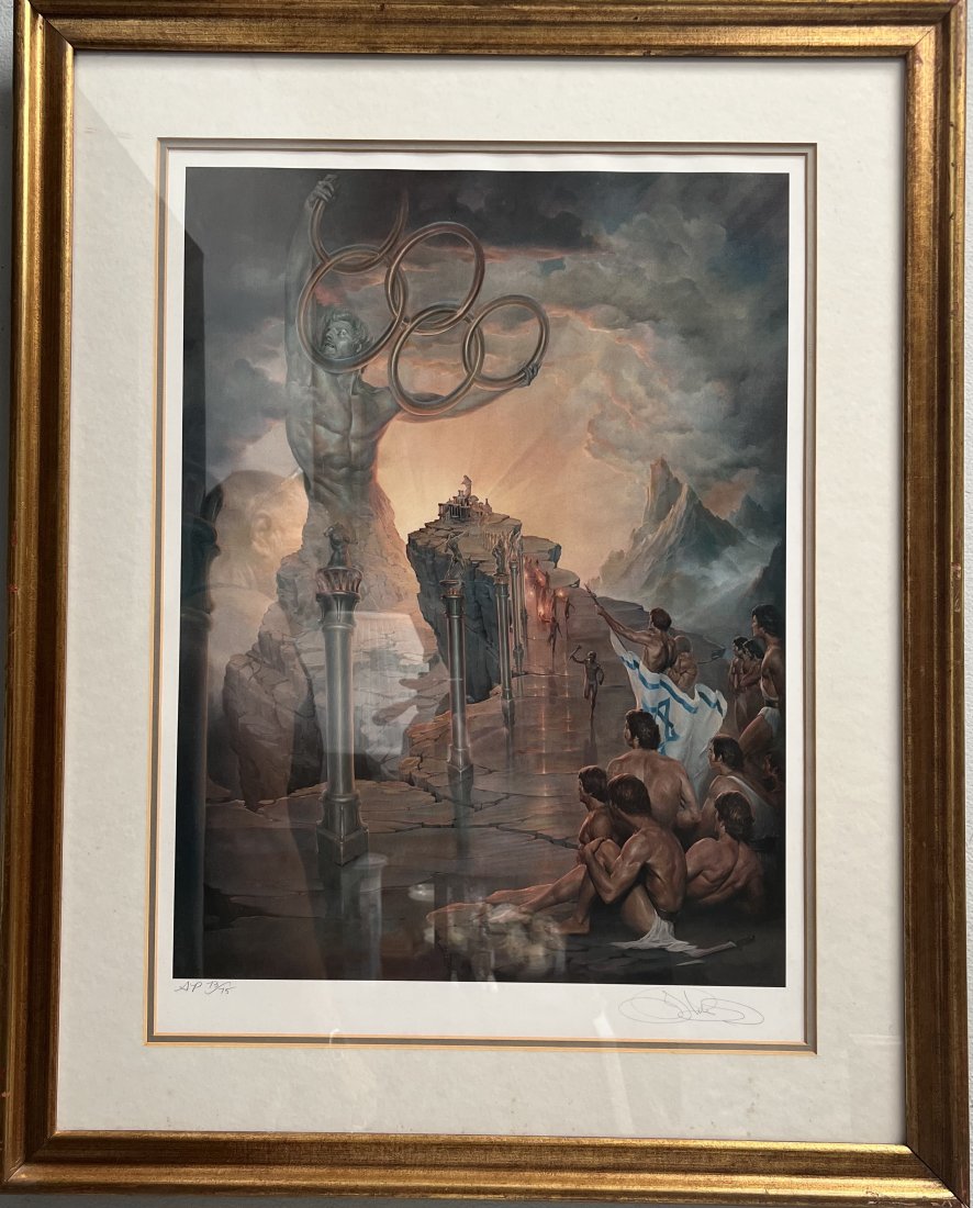 JOHN PITRE " ISRAELI MARTYRS" LITOGRAPH UNDER GLASS STUNNING WORK SIGNED IN PENCIL (1 of 5)