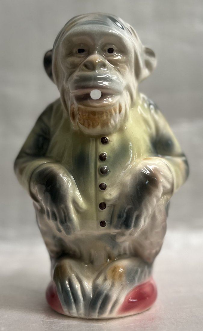 ST. CLEMENT MOJOLICA MONKEY PITCHER FROM A SERIES OF FIGURAL JUGS TRADITIONAL FRENCE FAIENCE (1 of 4)