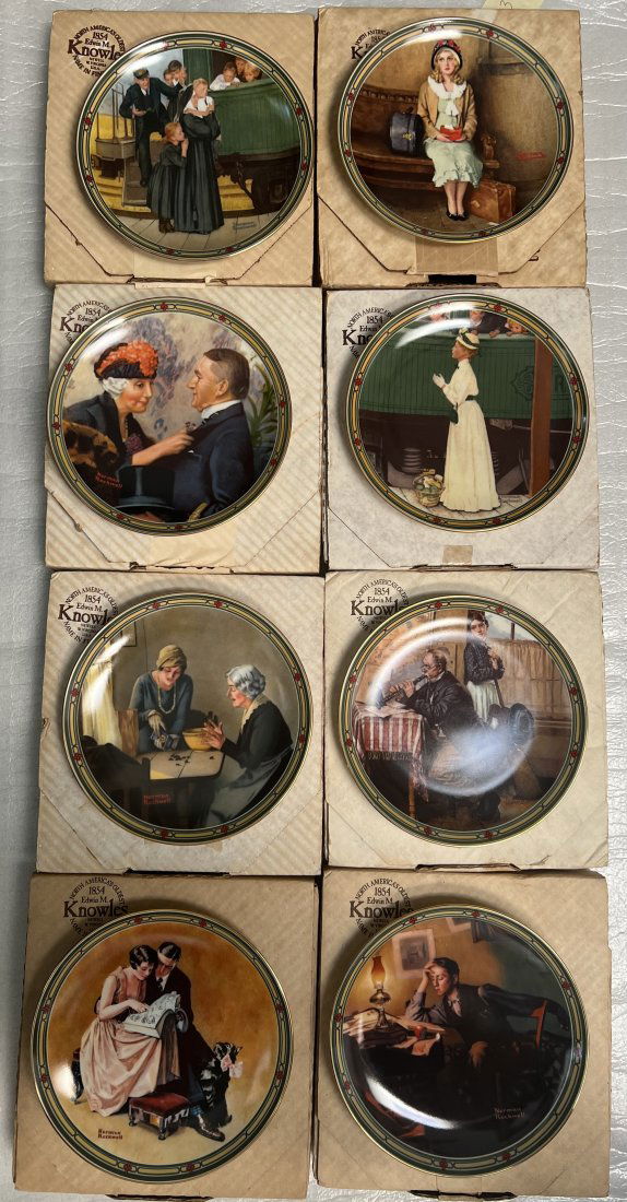 SET OF 8 (EIGHT) NORMAN ROCKWELL LIMITED EDITION COLLECTORS SERIES PLATES (1 of 10)