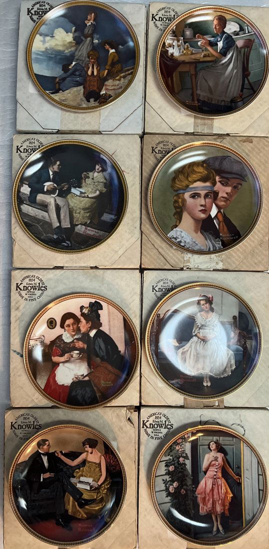 SET OF 8 (EIGHT) NORMAN ROCKWELL LIMITED EDITION COLLECTORS SERIES PLATES (1 of 10)