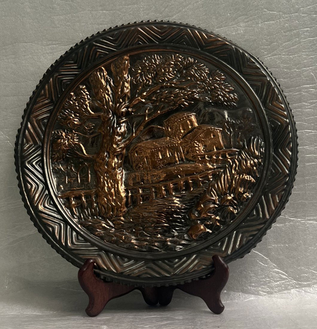VINTAGE FRENCH COPPER WALL HANGING DECORATIVE PLATE (1 of 2)
