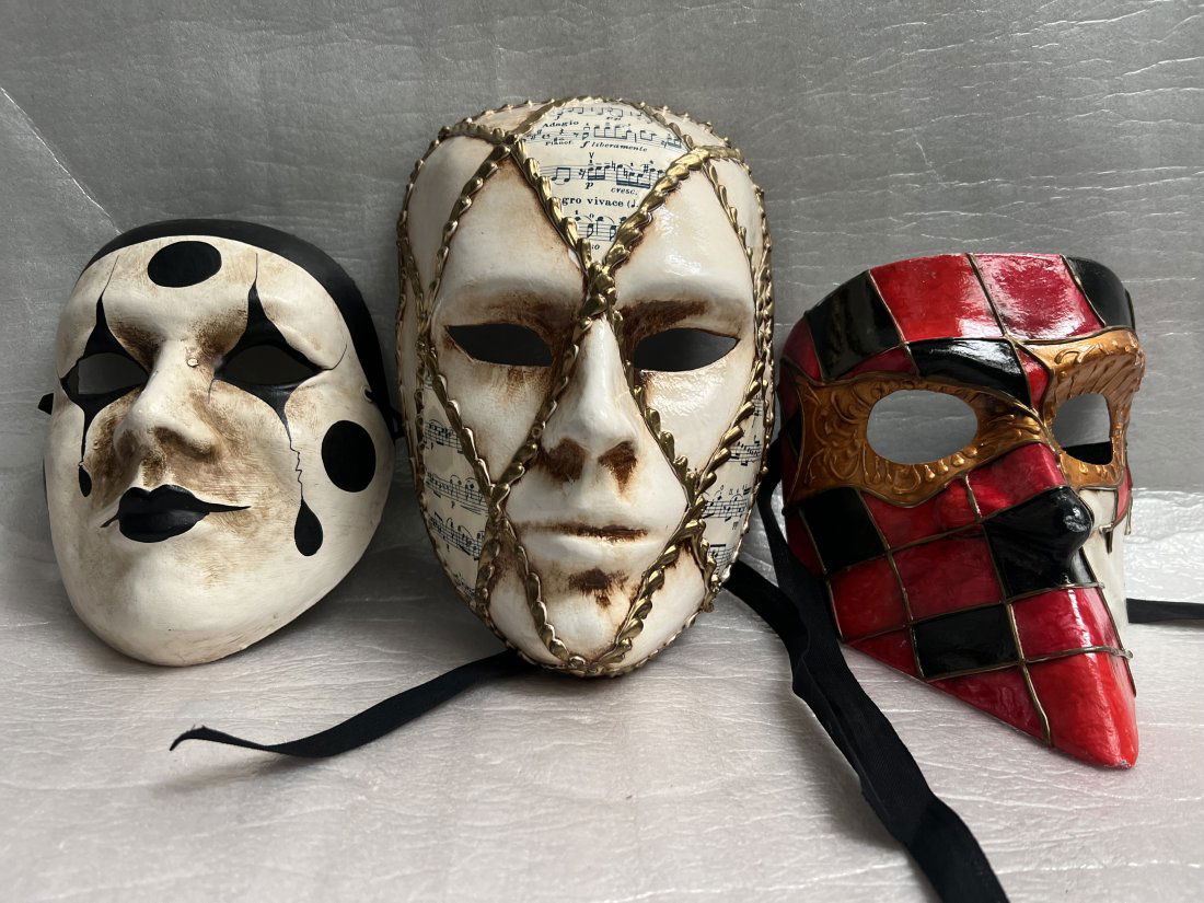 VINTAGE SET OF THREE (3)  ITALIAN OPERA MASKS (1 of 5)