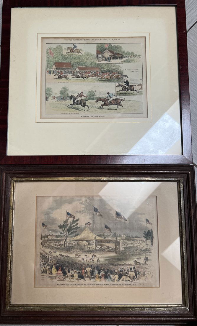 SET OF 2 VINTAGE ETCHINGS , NATIONAL HORSE EXHIBITION, POLO CLUB (1 of 3)