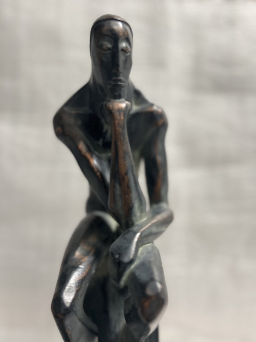 ART DECO STATUE BY GLENN RICHARDSON "THE THINKER" 19" TALL (1 of 5)