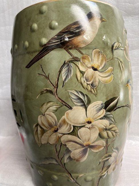 BIRD AND FLOWERS ART JINDEZHEZ PLANT TABLE / STOOL,/PEDESTAL CHINESE CERAMIC (1 of 3)