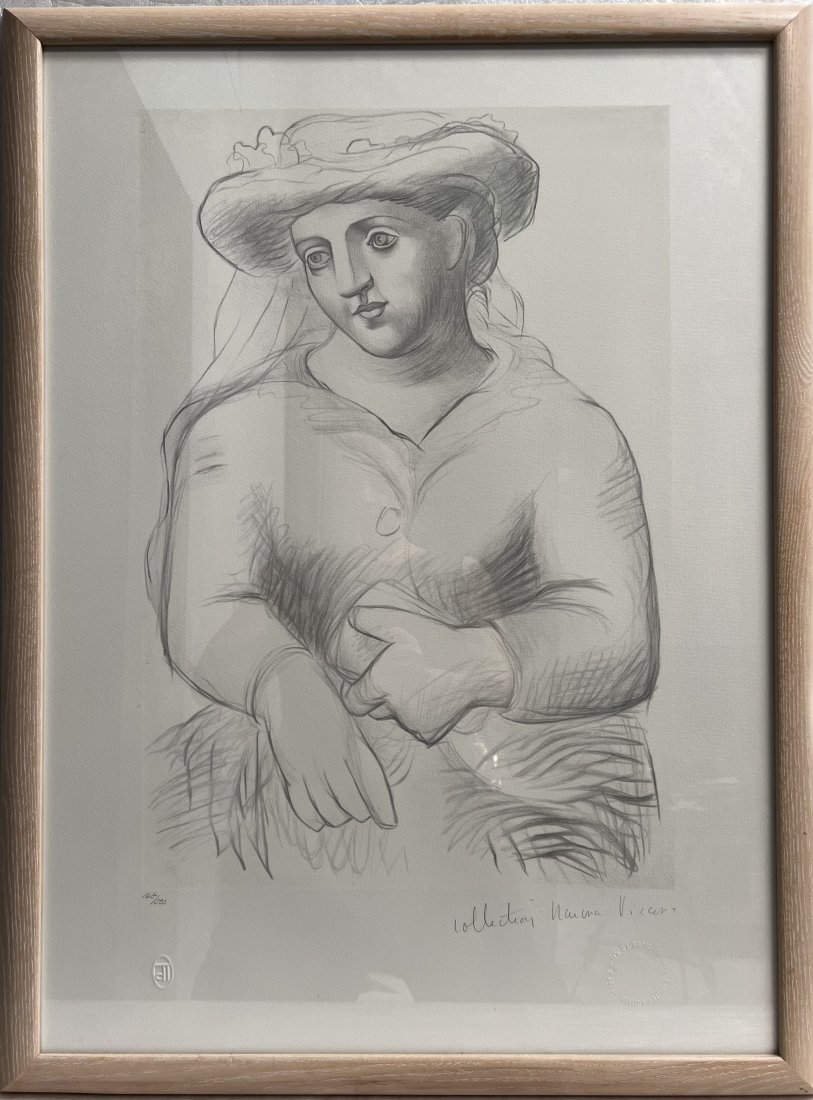 PABLO PICASSO "FEMME AU CHAPEAU" MARINA PICASSO ESTATE LITHOGRAPH FRAMED SIGNED (1 of 6)