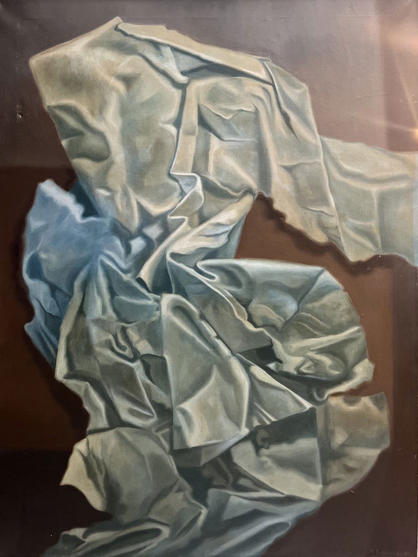 HENRY BILLINGS (1901-1985) "FORM IN LIGHT" DATED 1961 STUNNING OIL ON CANVAS: This stunning work of art by Henry Billings is a masterpiece of post-war American art. The painting, titled "Form in Light", was created in 1961 using oil on canvas and measures 36 inches in length an