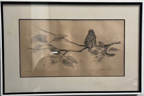 Joan Purcell "The Bird" Hand Signed in pencil numbered: This beautiful print titled "The Bird" by Joan Purcell is a stunning piece of art. The artist herself has hand signed it in pencil and it is also numbered. The print is medium sized and features birds