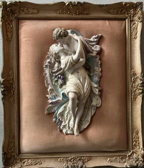 Mid-20th Century  Porcelain Bisque Mounted Sculptural Wall Hangings