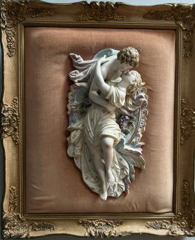 Mid-20th Century  Porcelain Bisque Mounted Sculptural Wall Hangings