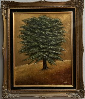 J.A. LONG OIL ON BOARD, BACKED WITH GOLD LEAF FOIL STUNNING