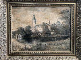 A PARIS CASTEL IN THE COUNTRY OIL ON CANVAS SIGNED BY THE ARTIST LOWER RIGHT
