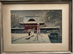 JAPAN , "A WOMEN TRAVELS THROUGH THE SNOW TO HER HOUSE" HAND SIGNED BY THE ARTIST