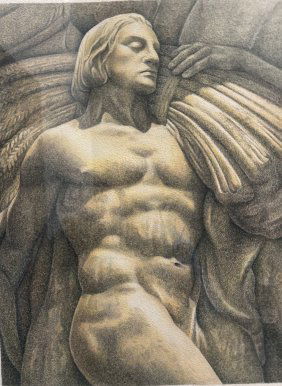 MARY BETH RAMSEY "HARVEST" COLORED PENCIL ON TEXTURED BOARD