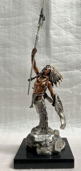 RED CLOUD'S COUP by CA Pardell-1988 Legends Pewter Sculpture # 722/750 15" W COA