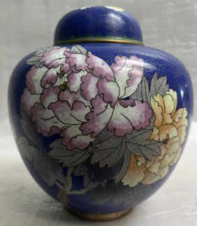 POTICHE IN CLOISONNE - BLUE- FLOWERS LIDED VASE , CLOISONNE AN ANCIENT TECHNIQUE