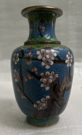 CLOISONNE - BLUE- FLOWERS  VASE , CLOISONNE AN ANCIENT TECHNIQUE