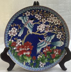 CLOISONNE - FLOWERS , CLOISONNE AN ANCIENT TECHNIQUE- PLATE
