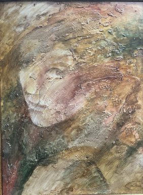 DEAR CERA " BLUSHING BEAUTY"  Large oil on Board  signed lower right