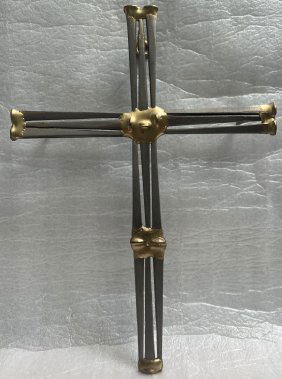 CROSS STEEL NAIL BRUTALIST MID CENTURY MONDERN CHRISTEN CHURCH