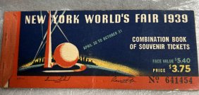 2 New York Worlds Fair 1939 Combination Books Of Souvenir Tickets