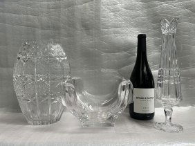 VINTAGE 3 PIECE SET OF CUT GLASS CRYSTAL