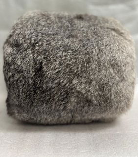 Vintage Faux Fur Child Size Hand Muff Warmer black Lined Cozy Cute