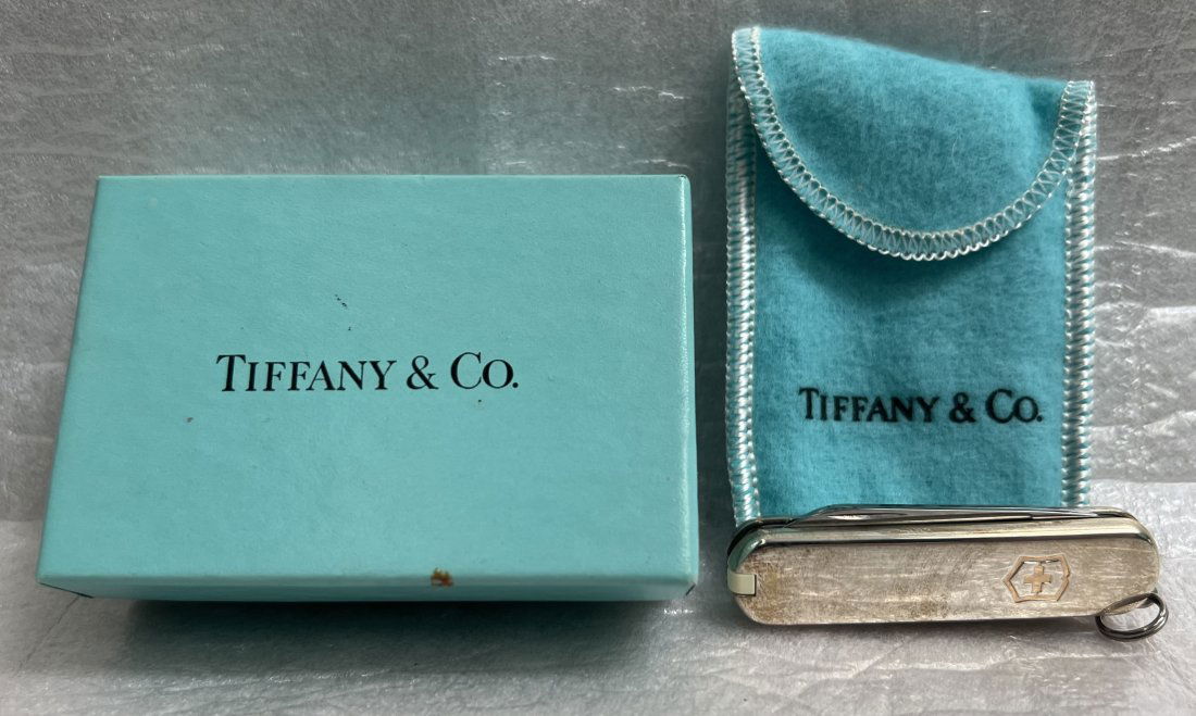 TIFFANY & CO STERLING SILVER POCKET SURVIVAL KNIFE IN ORIGINAL BOX (1 of 2)