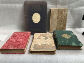 SET OF 5 VINTAGE HARD COVER BOOKS CIRCA LATE 1800s