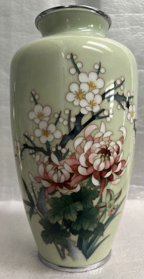 CLOISONNE - FLOWERS , CLOISONNE AN ANCIENT TECHNIQUE- LARGE VASE