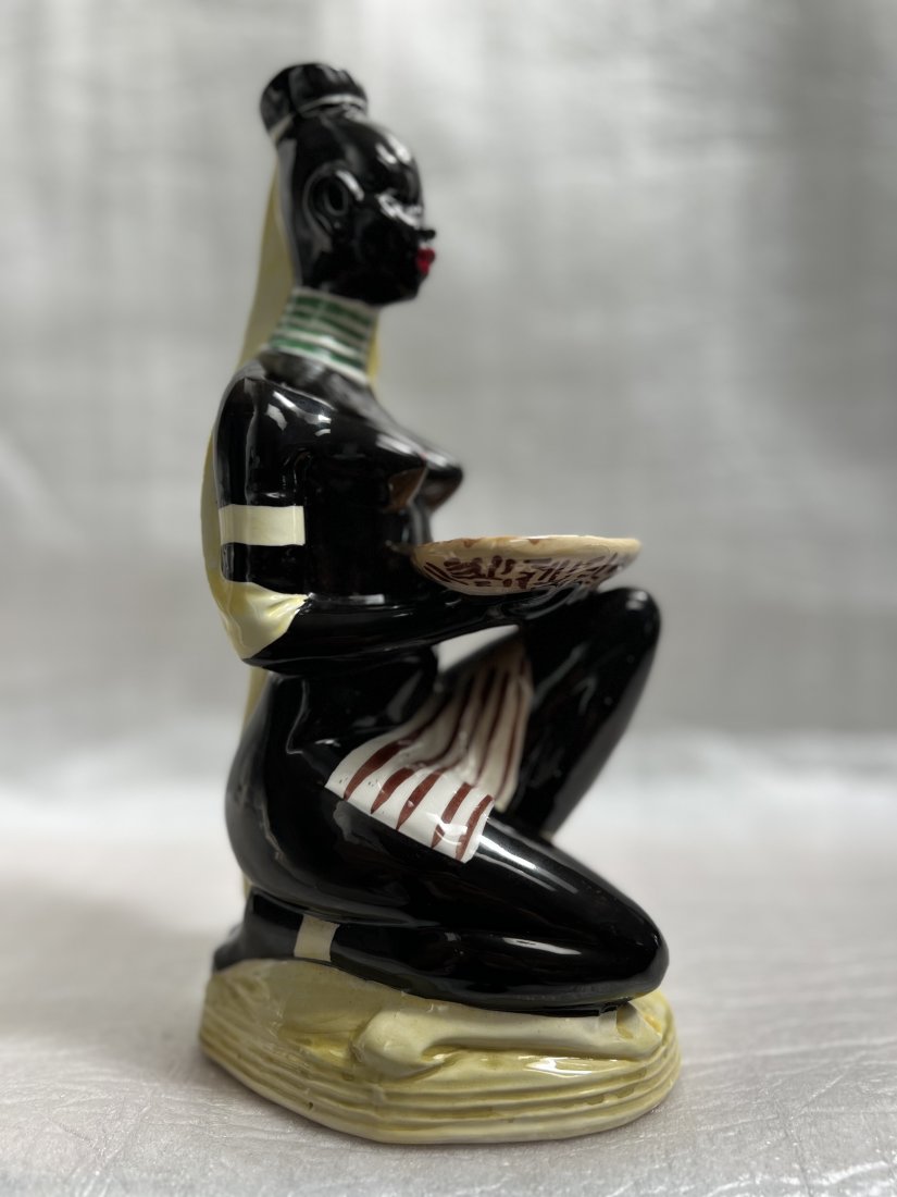 VERY FINE ITALIAN PORCELAIN "CHINESE BODHISATTVA THE BUDDHIST GOODESS" DECANTER: This exquisite Italian porcelain decanter features a beautiful representation of the Chinese Bodhisattva the Buddhist Goddess. Crafted in the 1950s using traditional pottery techniques, this handmade 