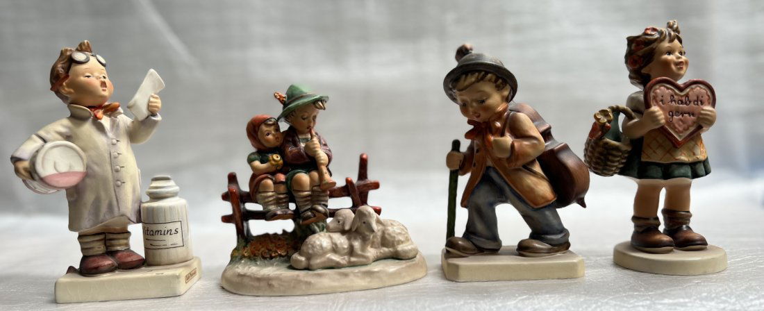 RARE GOEBEL W GERMANY FINE PORCELAIN SET OF 4  , MJ HUMMEL SERIES  FIGURINE 4-6" (1 of 9)