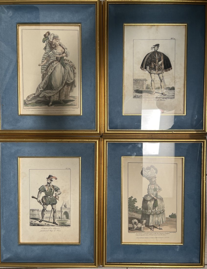 SET OF 4 VINTAGE FRENCH ETCHINGS (1 of 5)