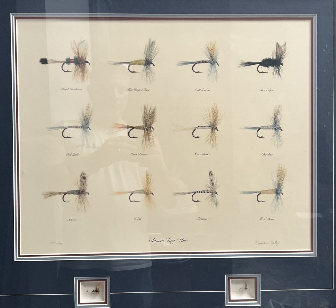 BRENDAN RILEY  "CLASSIC DRY FLIES"  FRAMED HAND SIGNED AND NUMBERED (1 of 4)