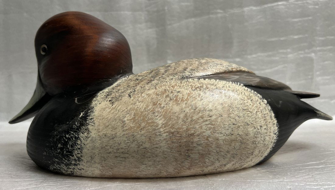 MAX THOMPSOM ORIGINAL HAND CARVED "RED HEAD" DUCK HAND SIGNED & NUMBERED 6"T 14L (1 of 4)
