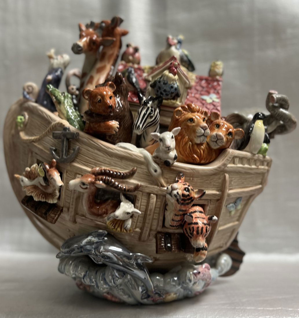 FITZ AND FLOYD "NOAH'S ARK COOKIE JAR"  1ST EDITION IN SERIES ,SIGNED & NUMBERED (1 of 9)