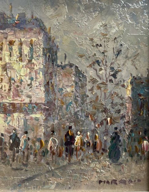 MORGAN OIL PAINTING PARISIAN STREET SCENE (1 of 3)