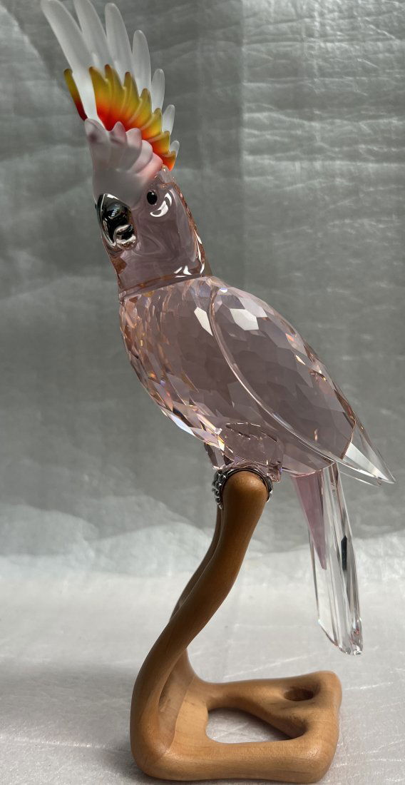 Swarovski Crystal Cockatoo Chrome Green #718565 Large Crystal Paradise Cockatoo (1 of 5)