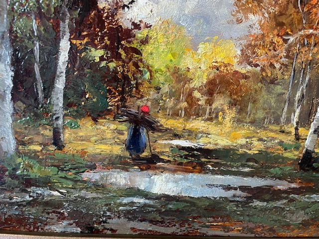 ADOLF KAUFMAN (1848-1916) GERMAN/ FRENCH "PARIS" OIL ON WOOD SIGNED LOWER RIGHT (1 of 6)