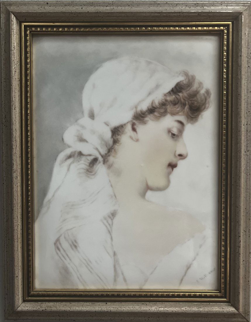 Edward Charles Williams (1807 - 1881) ATTRIBUTED TO , OIL ON PORCELAIN SIGNED (1 of 3)