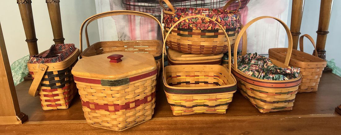 Lot of  8 Longaberger Baskets Purse Easter (1 of 4)