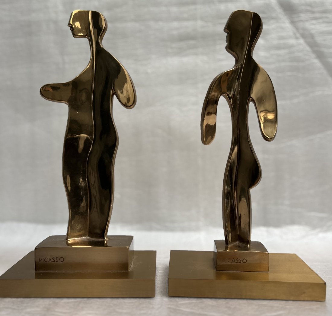 PABLO PICASSO Brass Numbered 25/175 “L’Homme“ and “La Femme” Sculptures (1 of 9)