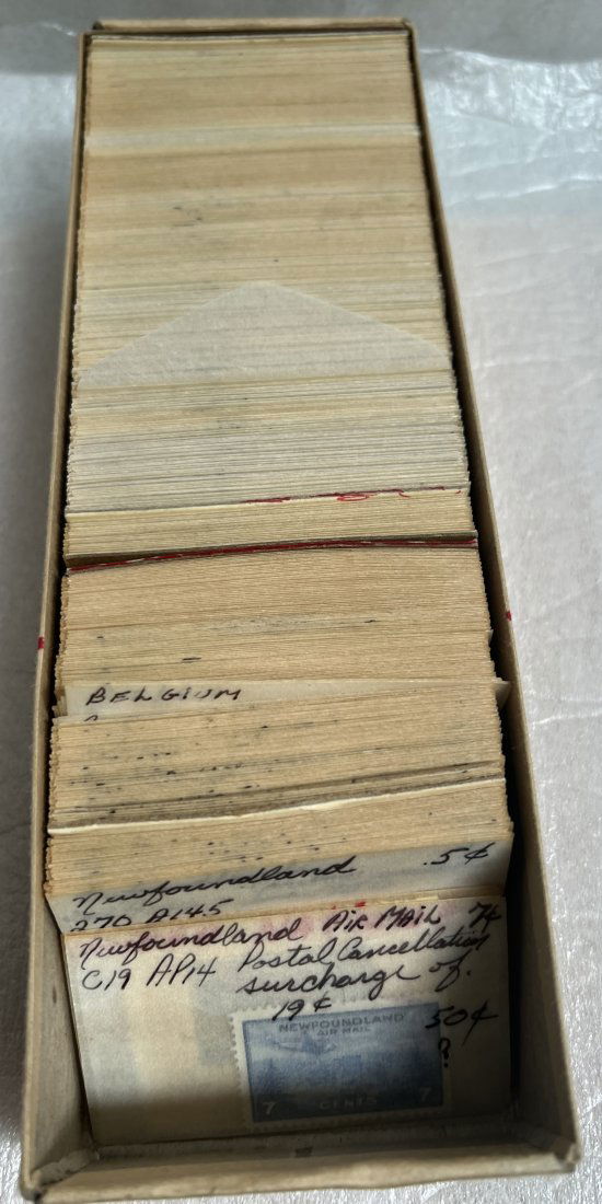 Estate of a Stamp Collector "File Box" With 700 + or - Single  Stamps (1 of 6)