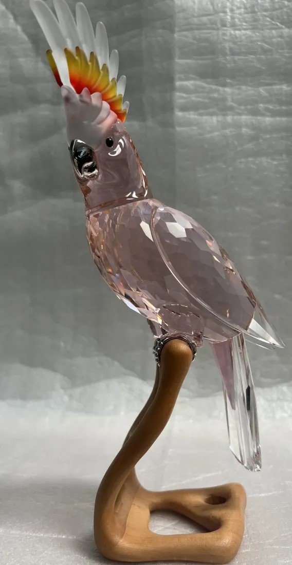 Swarovski Crystal Cockatoo Chrome Green #718565 Large Crystal Paradise Cockatoo (1 of 5)