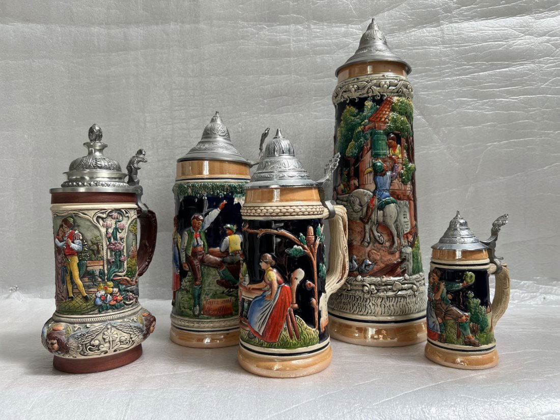 Collection of five Antique German Beer Streins from Germany (1 of 8)