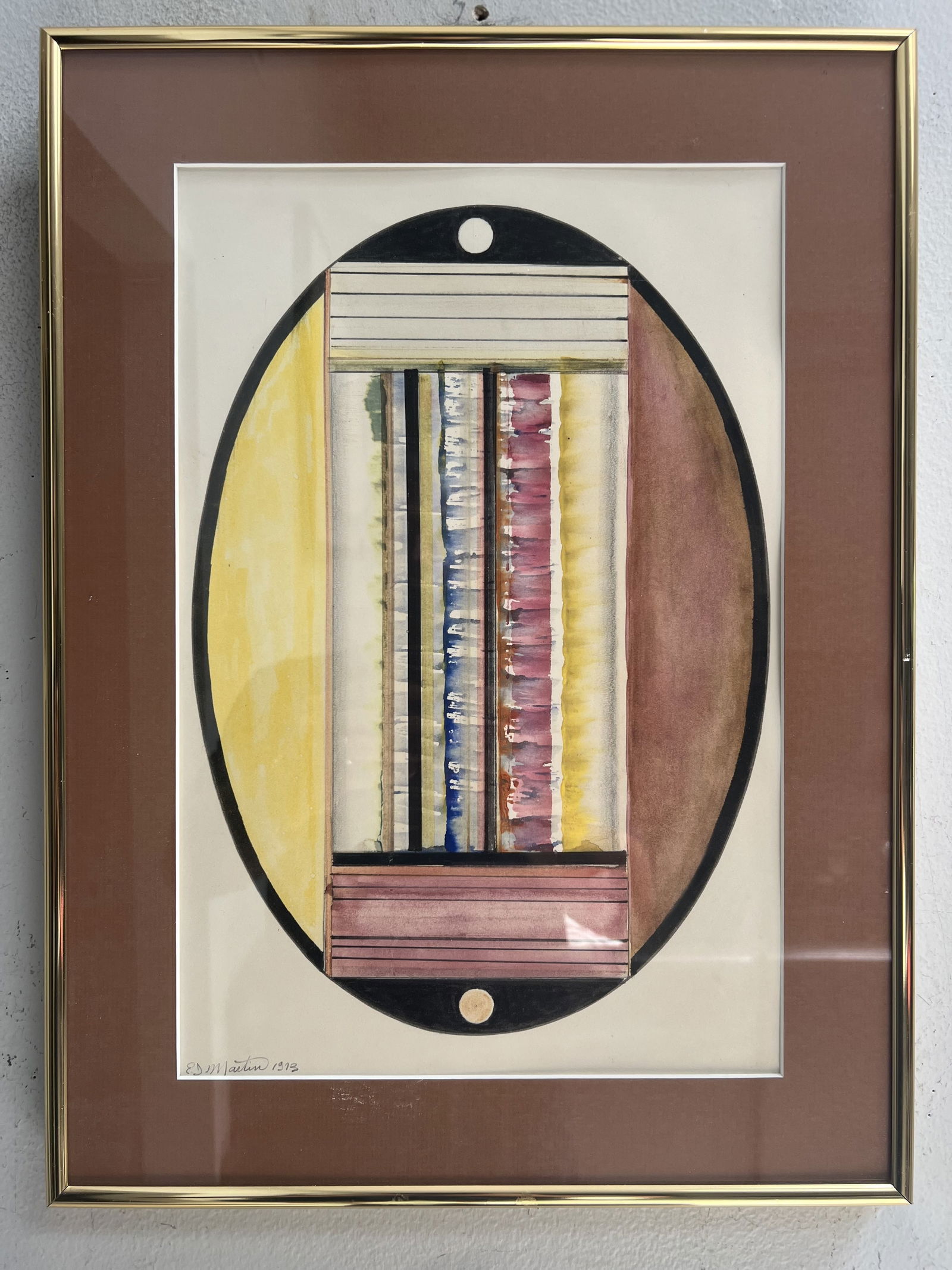 ABSTRACT ART BY LISTED ARTIST ED MARTIN SIGNED IN PENCIL AND DATED 1973 (1 of 3)