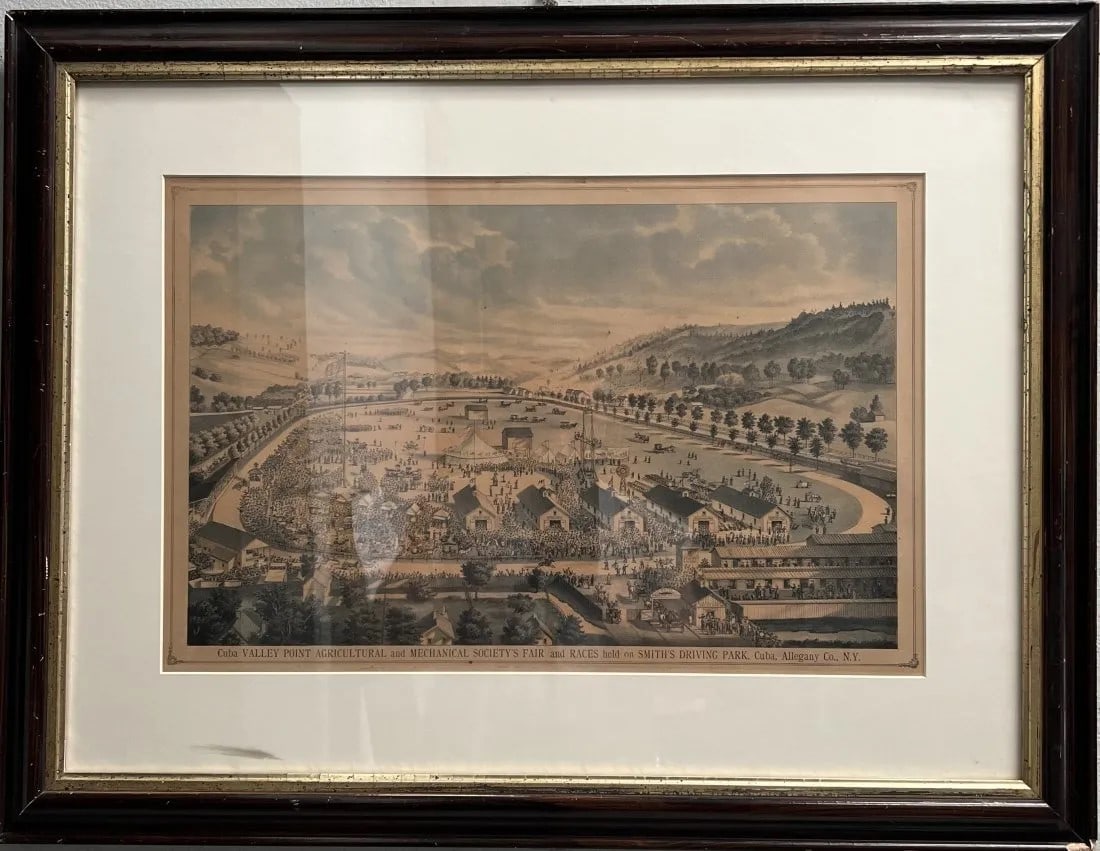 VINTAGE BIRDS EYE VIEW OF CUBA VALLY POINT SOCIETS FAIR ETCHING (1 of 3)