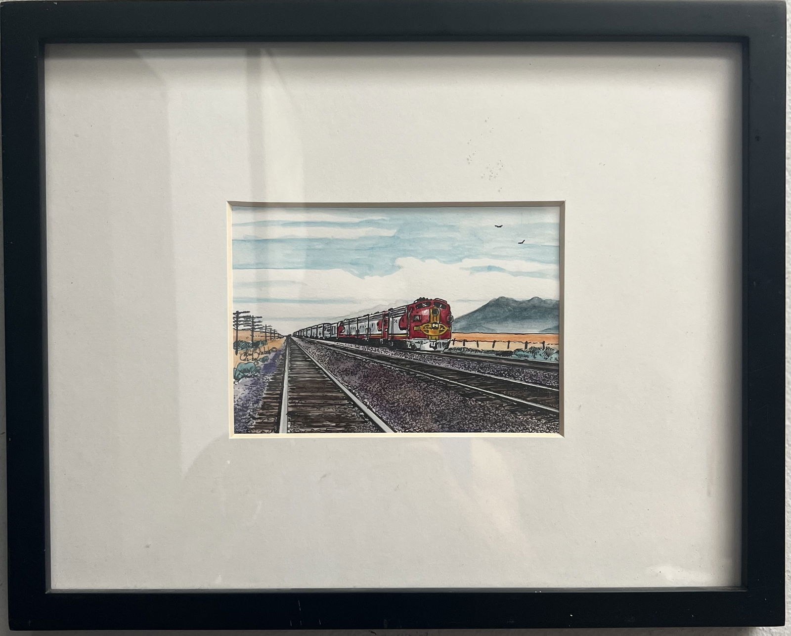 John Graber " The El Capitan Heading to Winslow" Original Watercolor, Pen & Ink (1 of 3)