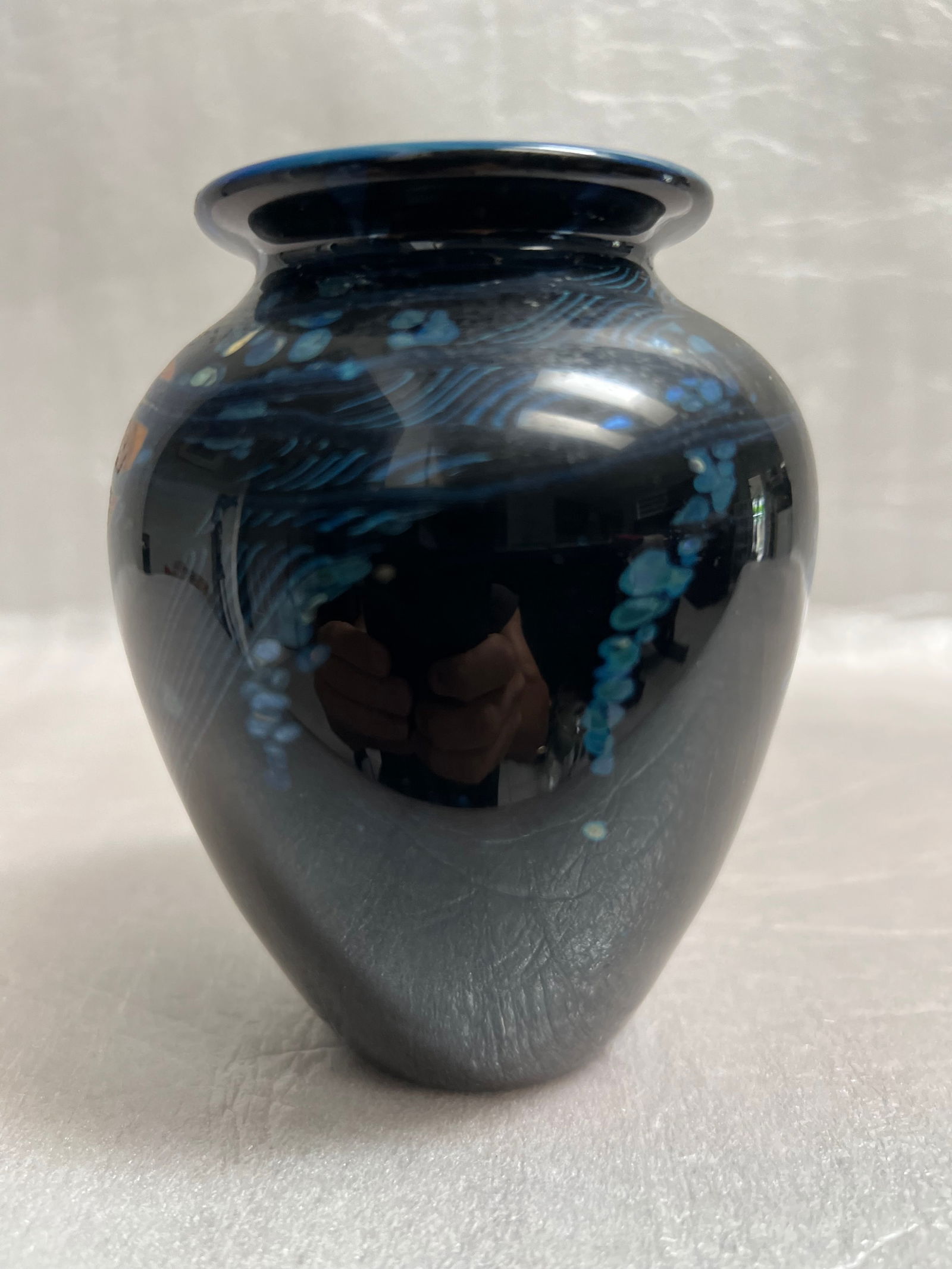 Rick Satava Harvest Moon with trees Art Glass Vase (1 of 3)
