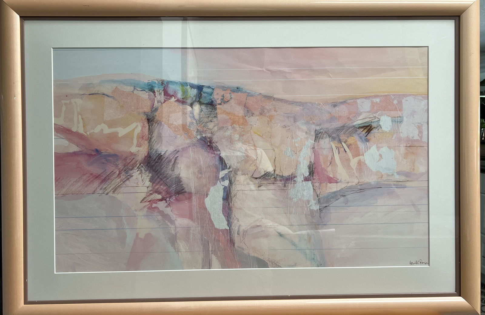 Harold E (Hal) Larsen (American B1935) Abstract expressionist western landscape (1 of 3)